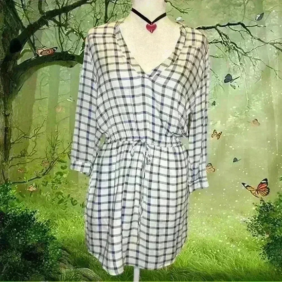 BB Dakota Dresses & Skirts - BB Dakota Baby Blue Checkered Jumper Dress